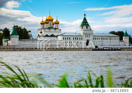 Male Ipatievsky Monastery at cloudy day in Kostroma, Russia Male Ipatievsky Monastery at cloudy day in Kostroma, Russia 36713893