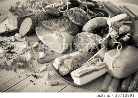 Meat products on table 36713991