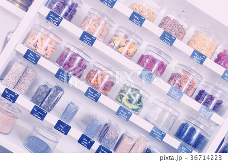 Illustration of showcase with dried fruits Illustration of showcase with dried fruits 36714223