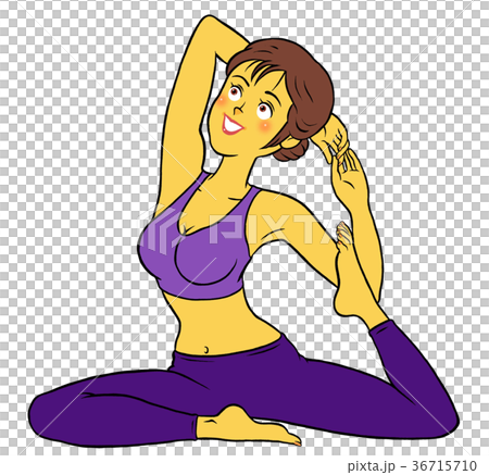 ダイエットヨガをする30代女性 ダイエットヨガをする30代女性 36715710