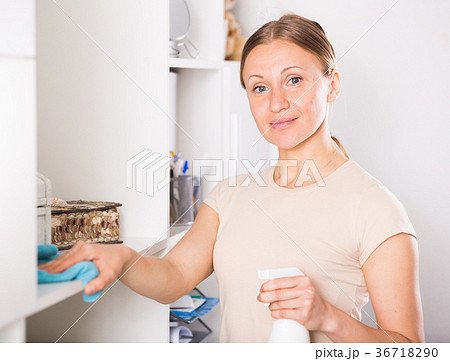 Woman cleaning furniture Woman cleaning furniture 36718290