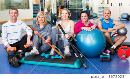 Elderly people in a gym Elderly people in a gym 36720234