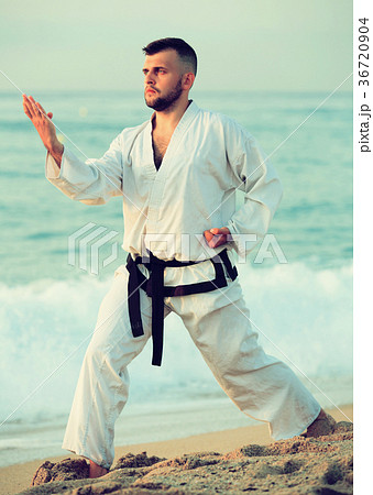 Guy doing karate poses Guy doing karate poses 36720904