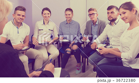 Group of adult students at extension courses 36722380