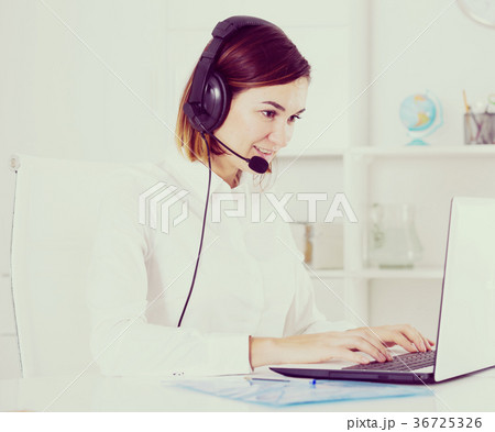 Woman in call-centre Woman in call-centre 36725326