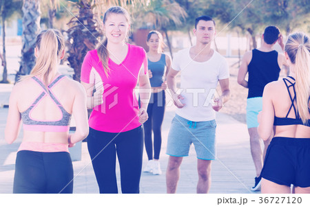 Active people during running training 36727120