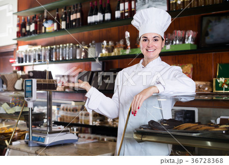 Pretty glad woman demonstrating assortment Pretty glad woman demonstrating assortment 36728368