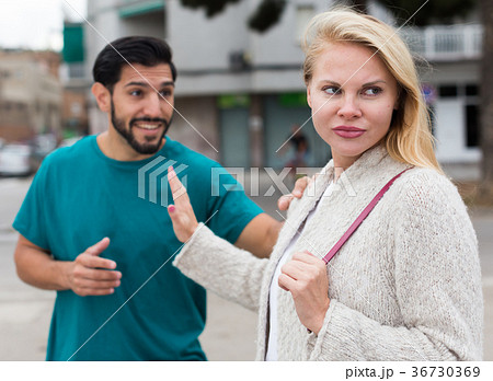 Husband and wife are emotional quarreling Husband and wife are emotional quarreling 36730369