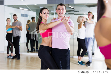 Couple of adults people enjoying of partner dance Couple of adults people enjoying of partner dance 36730479
