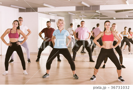 Group of happy people practice sport dance 36731032