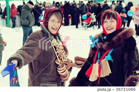 girls plays during Shrovetide at Russia girls plays during Shrovetide at Russia 36731066