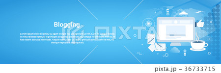 Blogging Management Web Horizontal Banner With 36733715