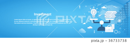 Investment Money Business Horizontal Web Banner Investment Money Business Horizontal Web Banner 36733738