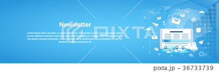 Newsletter Concept Horizontal Web Banner With Copy 36733739