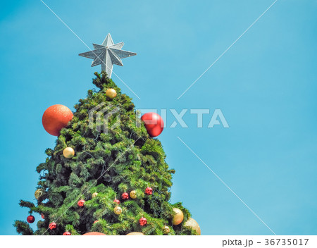Christmas fir tree with ball decorations. Christmas fir tree with ball decorations. 36735017