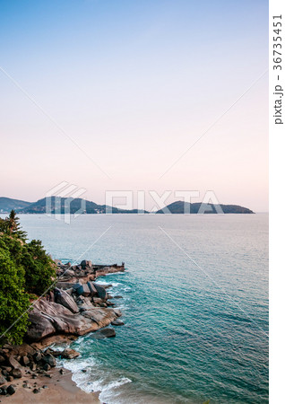 Vertical shot of Phuket ocean view with island 36735451