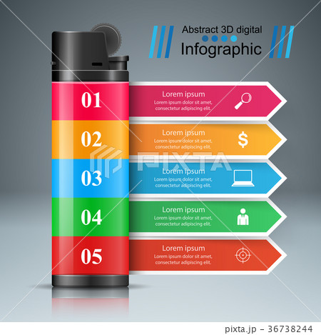 Realistic lighter - business infographic and 36738244