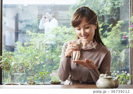 茶器 無線通信 笑顔 36739212