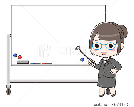ホワイトボードの前に立つ女性 小物あり ホワイトボードの前に立つ女性 小物あり 36741539