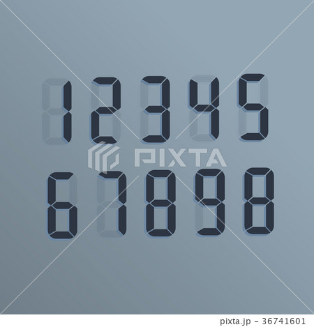 Realistic electronic numbers dial on the screen 36741601