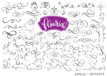 Flourich calligraphic design elements and page 36742078