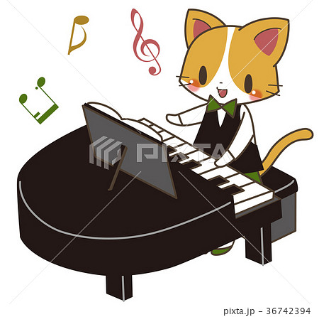 猫とピアノのイラスト素材 [36742394] - PIXTA