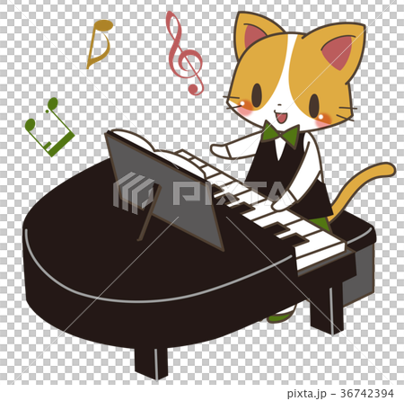 猫とピアノのイラスト素材 [36742394] - PIXTA