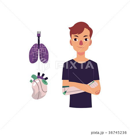 vector flat futuristic bionic prosthesis icon set 36745236