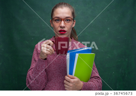 Portrait of beautiful student girl 36745673
