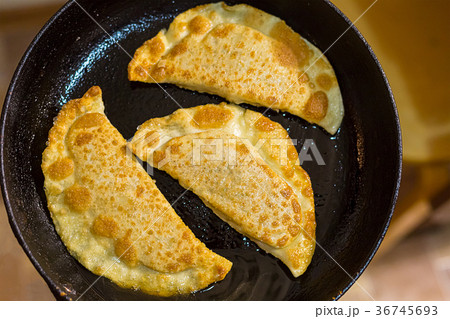 delicious fried pies with meat and greens cheburek 36745693