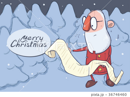Christmas card of funny Santa Claus in glasses 36746460