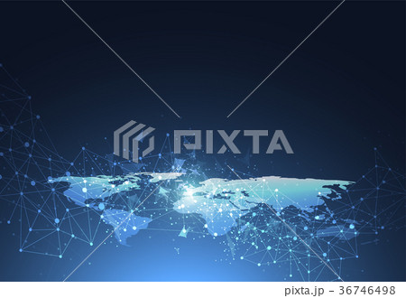 Global network connection. World map point 36746498