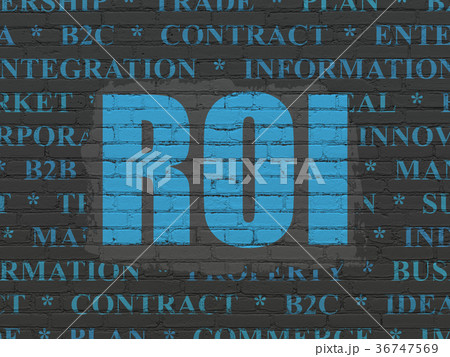 Business concept: ROI on wall background 36747569