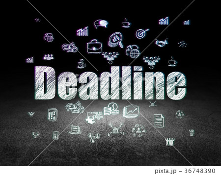 Business concept: Deadline in grunge dark room Business concept: Deadline in grunge dark room 36748390