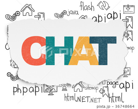 Web design concept: Chat on Torn Paper background 36748664