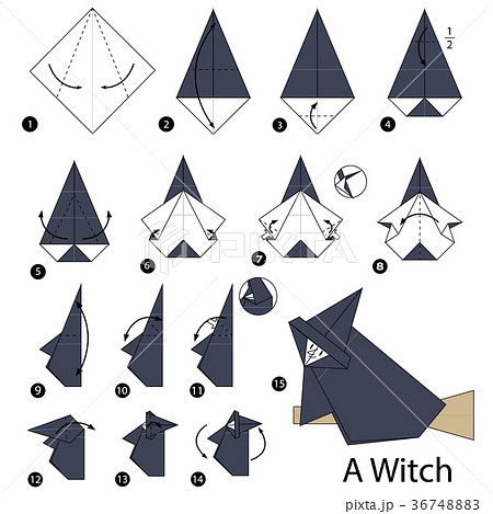 Courier Origami Set of Witch 