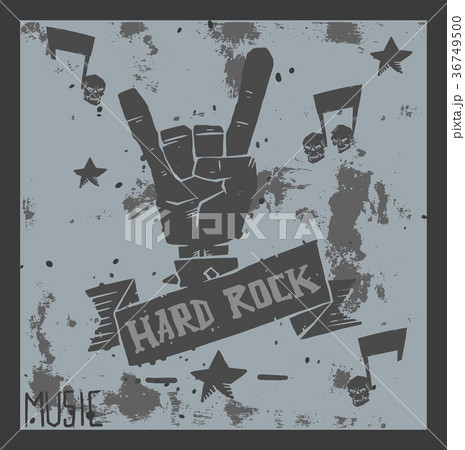 Heavy rock music badge vector background vintage Heavy rock music badge vector background vintage 36749500