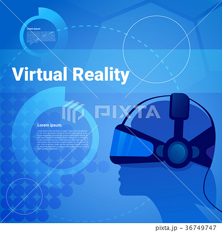 Human Head Wearing Vr Glasses Virtual Reality 36749747