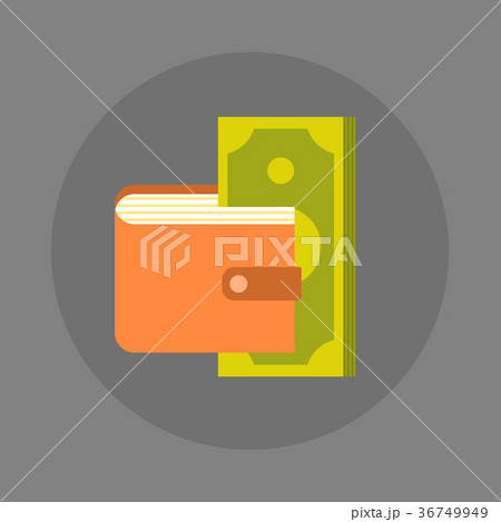 Wallet With Dollar Note Icon Savings Concept Wallet With Dollar Note Icon Savings Concept 36749949