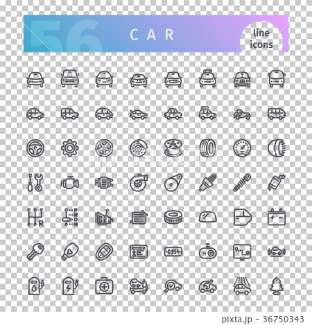 Car Line Icons Set 36750343