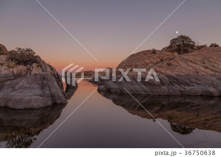 Moonrise Over Lake at sunset 36750638