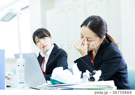 女性社員　OL　ビジネスマン　サラリーマン　パソコン　オフィスイメージ　ビジネスイメージ 36750669