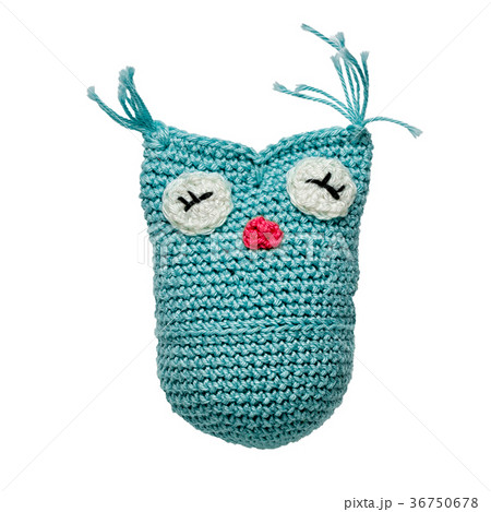 amigurumi crocheted owl toy isolated on white amigurumi crocheted owl toy isolated on white 36750678