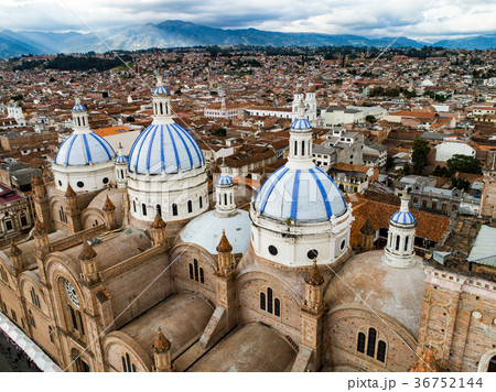 Aerial View of New Cathedral in center of Cuenca Aerial View of New Cathedral in center of Cuenca 36752144
