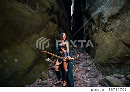 Mature Amazon warrior in the woods 36752791