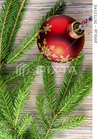Fir tree background and Christmas ball Fir tree background and Christmas ball 36753540