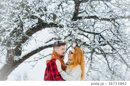Half-length portrait of the loving couple. The Half-length portrait of the loving couple. The 36753862