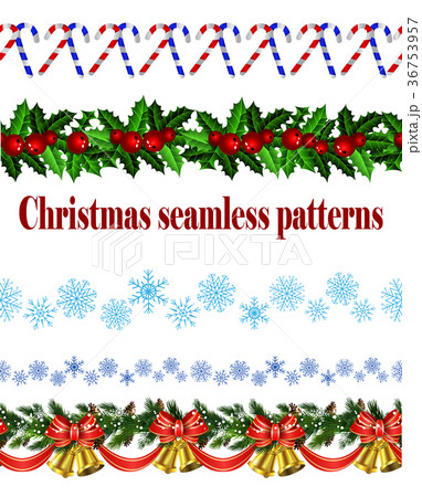 Set of n Seamless Christmas borders Set of n Seamless Christmas borders 36753957