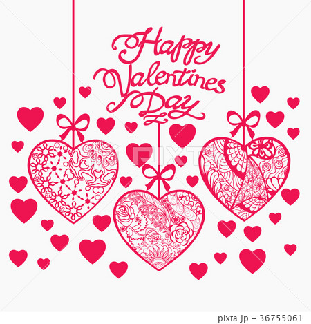 Happy Valentine day background with decorative  36755061