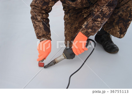 Waterproofing and insulation at construction site Waterproofing and insulation at construction site 36755113